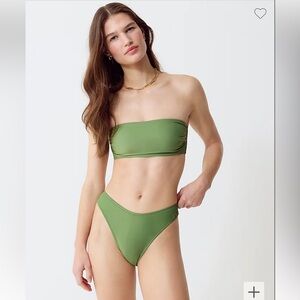 J.Crew Ruched bandeau bikini top & 90s high leg bottom